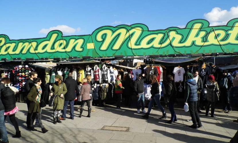 Camden Market on the corner of Camden High and Buck street
