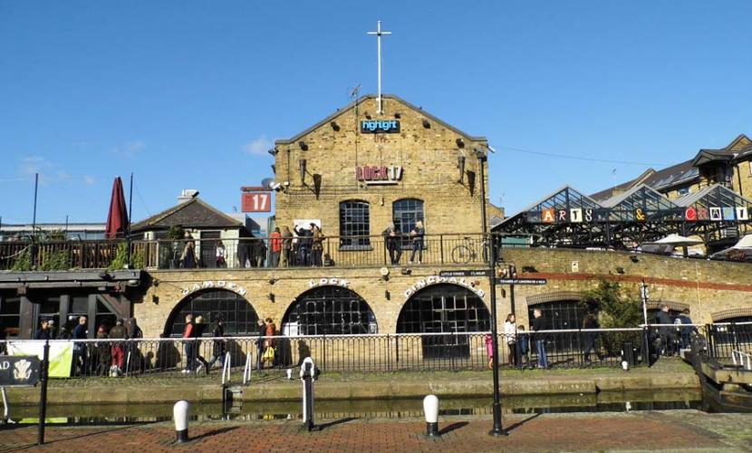 Camden Lock side markets and pubs